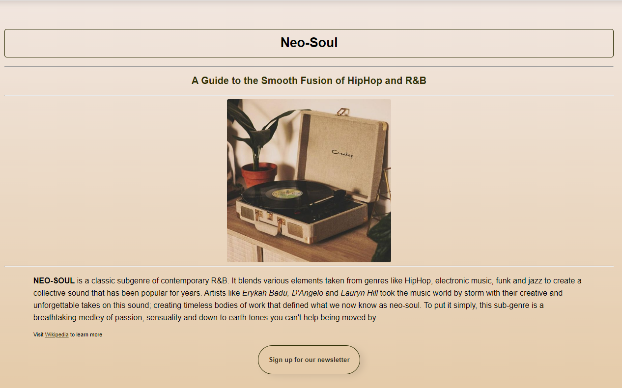 Neo-soul web page